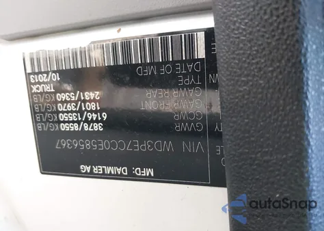 2014 Mercedes-Benz Sprinter 2500 Normal Roof из США, поврежденный, VIN WD3PE7CC0E5856367